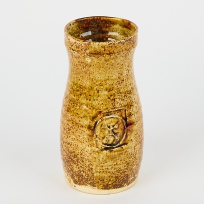 A Len Castle Vase With Impressed Stamp Decoration