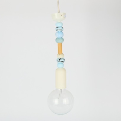A Contemporary Pendant Light with Clay Bead Details