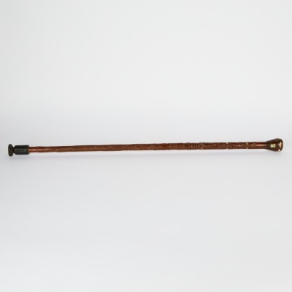 A Folk Art Walking Stick with Paua Inlay