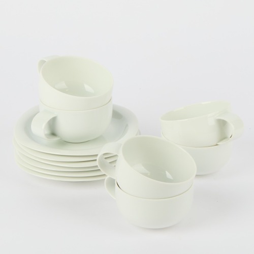 A Set of Six Rosenthal Studio Line Teacups and Saucers