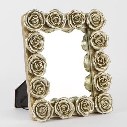 A Decorative Silver Rose Mirror