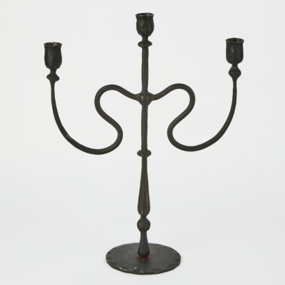 A Wrought Iron Candelabra