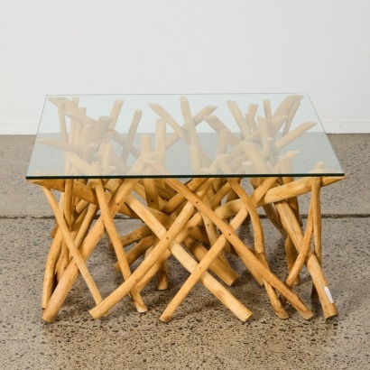 A Rustic Driftwood Coffee Table