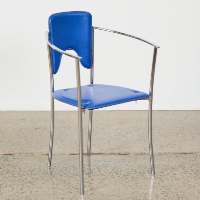 An Industrial Blue Vinyl Chair