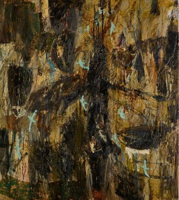 VIRGINIA LEONARD Figure with Blue Crosses