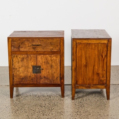 A Pair of Solid Teak Bedside Tables from CUCHI