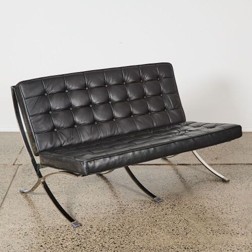 A Mies Van Der Rohe Barcelona Style Leather Sofa