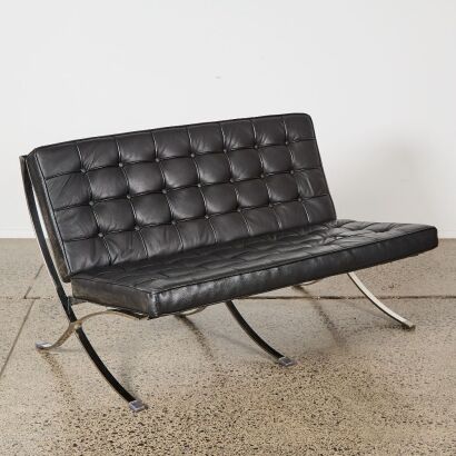 A Mies Van Der Rohe Barcelona Style Leather Sofa