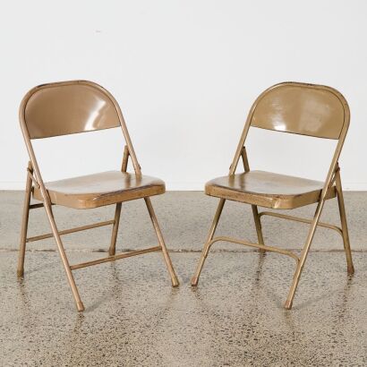 A Pair of Vintage Adirondack USA Foldable Metal Chairs
