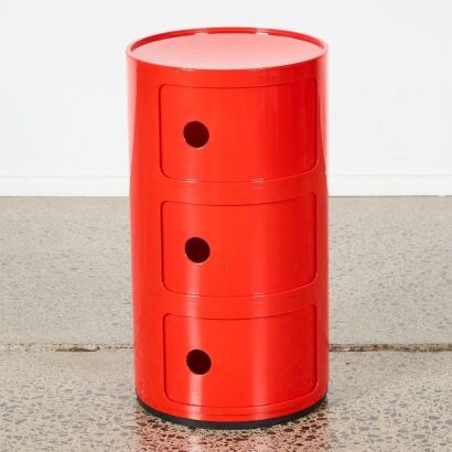 A Red Componibili by Anna Castelli for Kartell