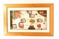 (1) Handmade 'New Zealand Wine' Collage in a wooden frame by Anthony Savill.