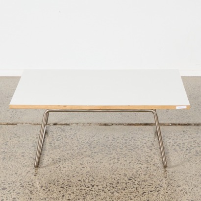 A Minimal White Lowline Side Table