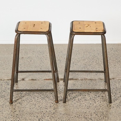 A Pair Of Industrial Barstools