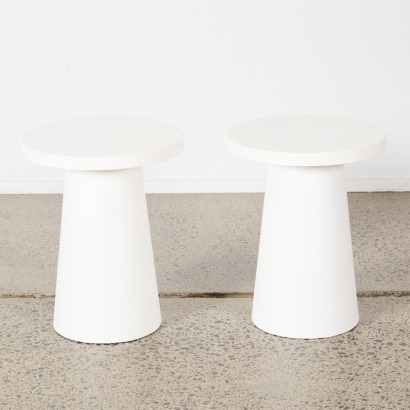 A Pair Of Adairs Conical White Textured Side Tables