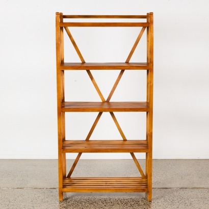 A Solid Teak 5 Tier Shelving Unit
