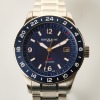 Stainless Steel, 42mm Montblanc 1859 GMT Blue Dial Wristwatch with Box - As new