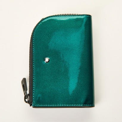 Montblanc, Extreme 2.0, Green Leather, Glossy Mini Pouch / Credit Card Holder with Box - As new