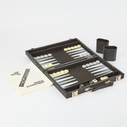 A Backgammon Set Complete In Black Case