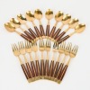 A Mid-Century Rosewood & Brass Cutlery Service