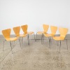 A Set of Six Arne Jacobsen Style Plywood Formed Chairs