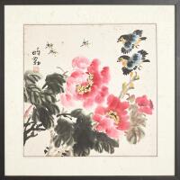 A Framed Chinese Painting - Flowers and Birds