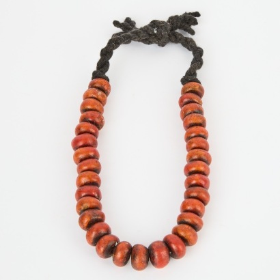 A Vintage Amber Tone Necklace of Moroccan Beads