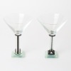 A Pair of Signed George Ponzini Martini Glasses