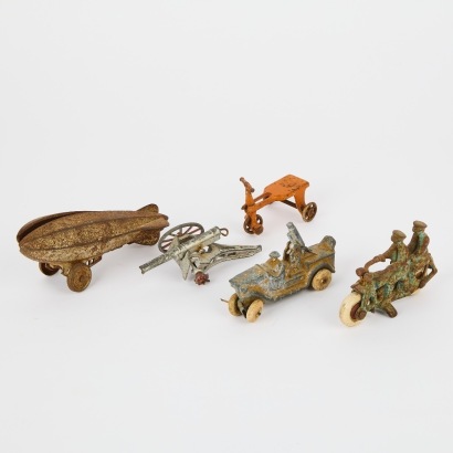 A Set of Five Antique Vehicles by Grey Iron Casting Company USA