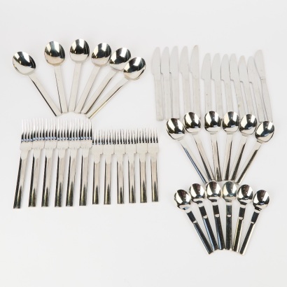 A Mid-Century Gense 42-Piece Japanese Stainless Cutlery Set
