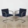 A Pair of MCM Chrome Bruno Style Chairs