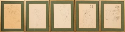 Five Vienna Coffee House Sketches by Ledebur Graf Eugen