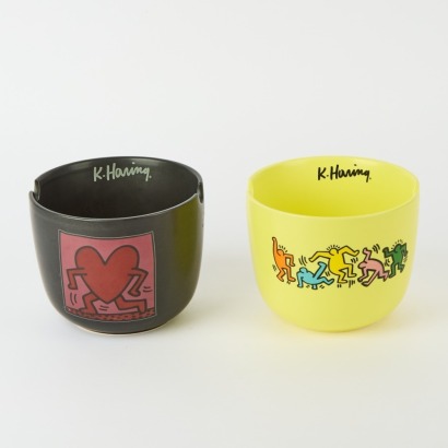 A Pair of Typo and Keith Haring Feed Me Bowls