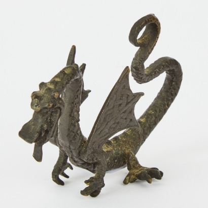 A Rare Vintage Cast Iron Wyvern Dragon