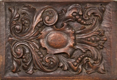 An Antique Carved Wood Panel