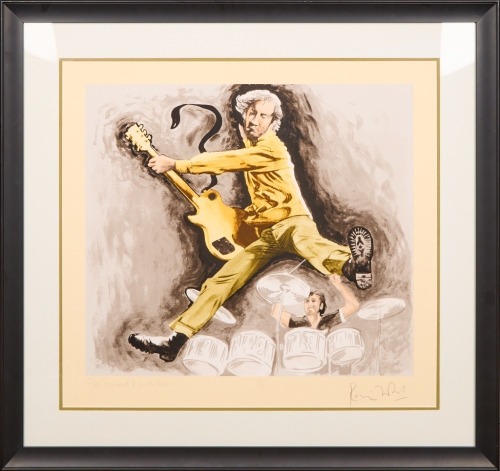 A Screen Print of Pete Townshend and Keith Moon by Ronnie Wood