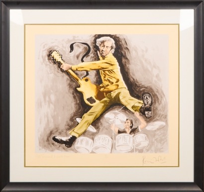 A Screen Print of Pete Townshend and Keith Moon by Ronnie Wood