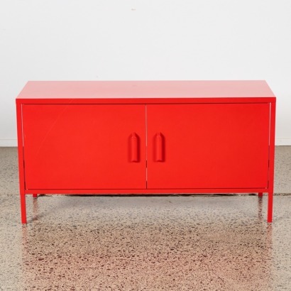 A Red Metal Cabinet
