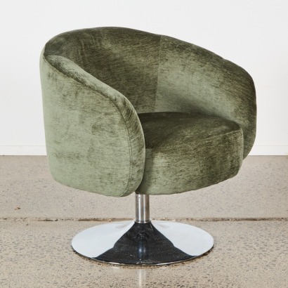 A Juniper Velvet Swivel Chair