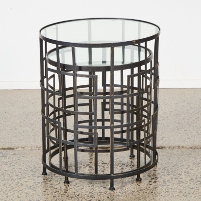 A Pair of Metal Nesting Side Tables