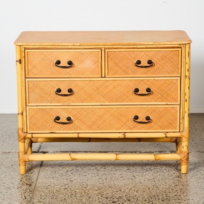 A Rattan Four Drawer