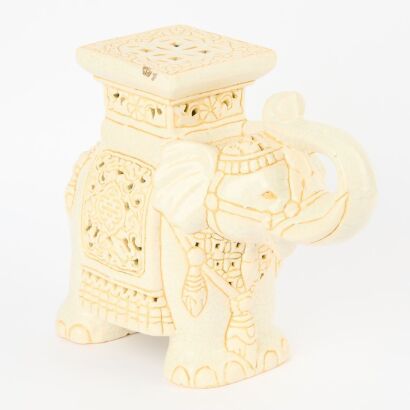 A Ceramic Elephant Plant Stand