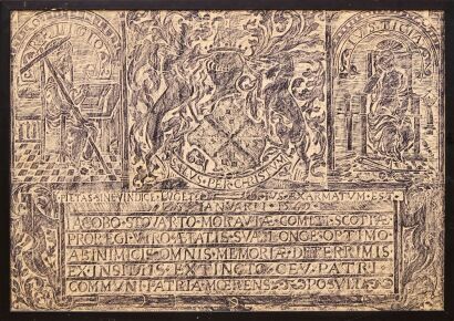 A Brass Rubbing of a Memorial to James Syewart St Giles Cathedral, Edinburgh