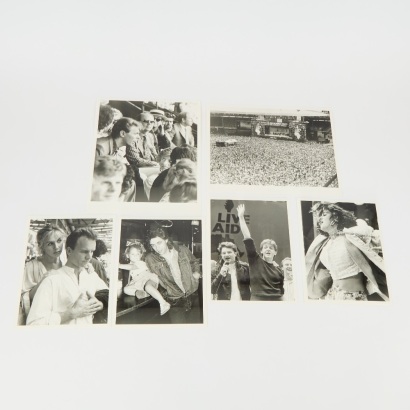 A Collection of Black & White Photographic Press Clippings from Live Aid, c. 1985
