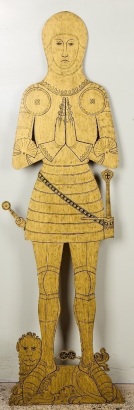 A Wood Cut Out Depicting the Brass Rubbing of Sir John Lisle c1425 Thruxton Hants