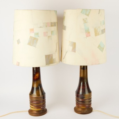 A Rare Pair of Vintage Temuka Ceramic Lamps