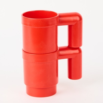A Pair of Red Human Size Lego Cups