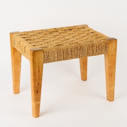 A Mid‑Century Woven Stool