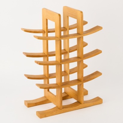 A Bamboo Benchtop Wine Bottle Holder