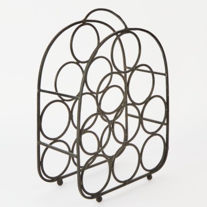 A Wrought Iron Wine Rack