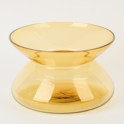 A Wide Amber Hourglass Inspired Hydrangea vase